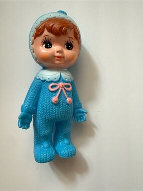 Kodama Sangyo Charmy Chan Blue Bear Doll Made in Japan Kawaii